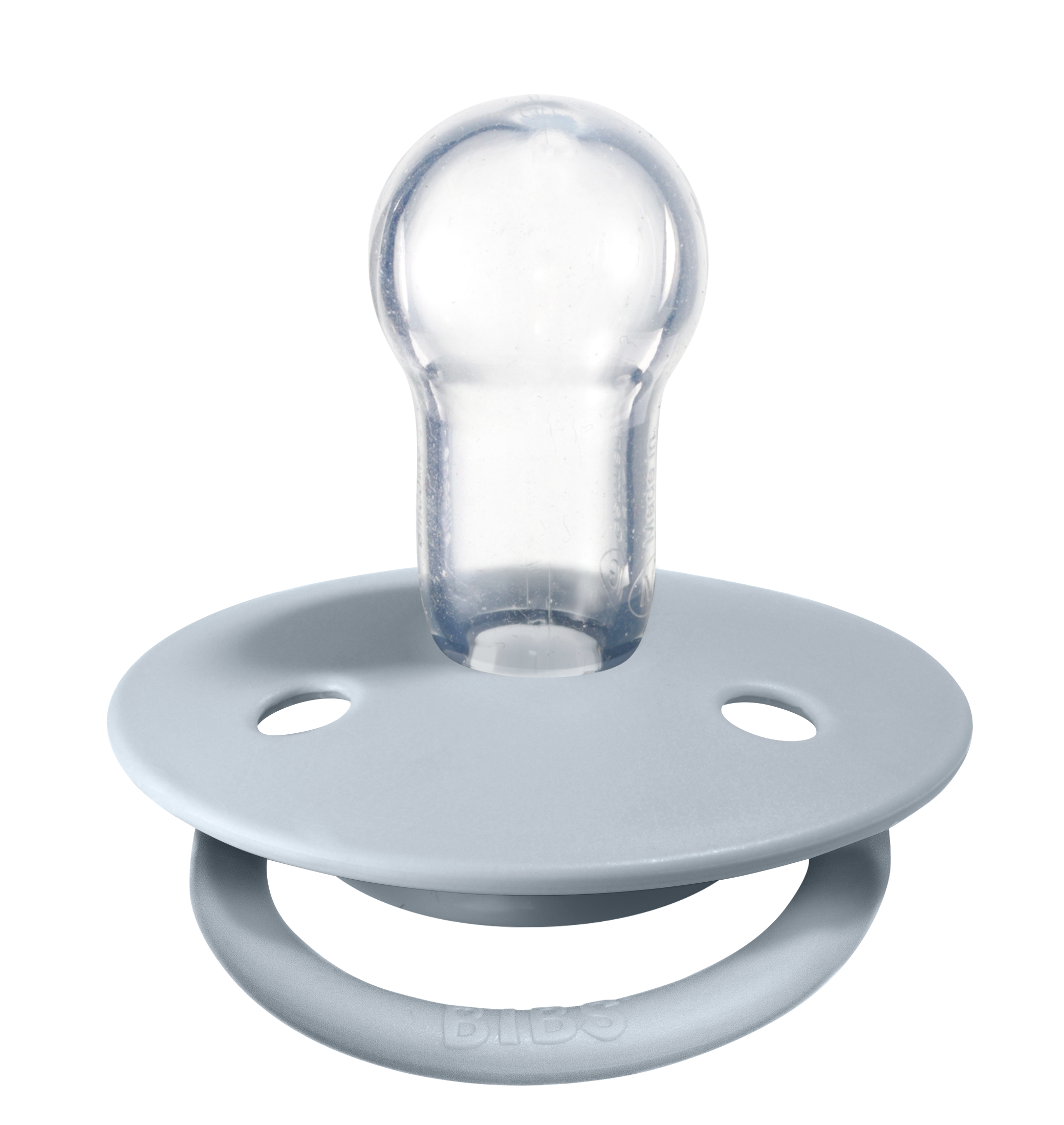 De Lux Silicone Pacifier 2 Pack - Iron/Baby Blue