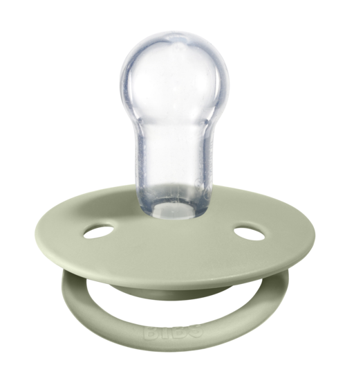 De Lux GLOW Silicone Pacifier 2 Pack - Sage/Cloud