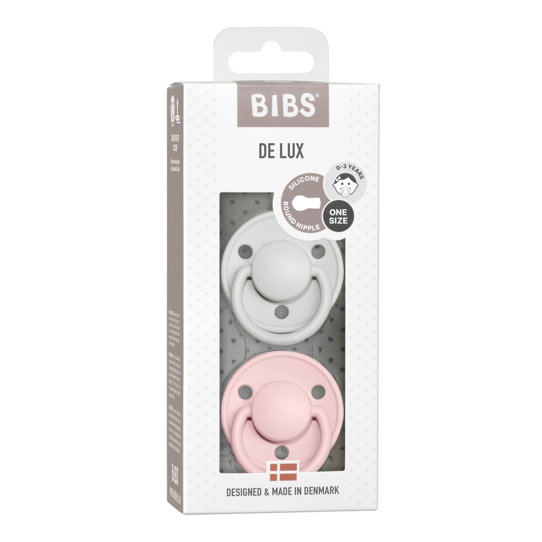 Bibs Pacifier 2 Pack De Lux - Silicone - Haze/Blossom