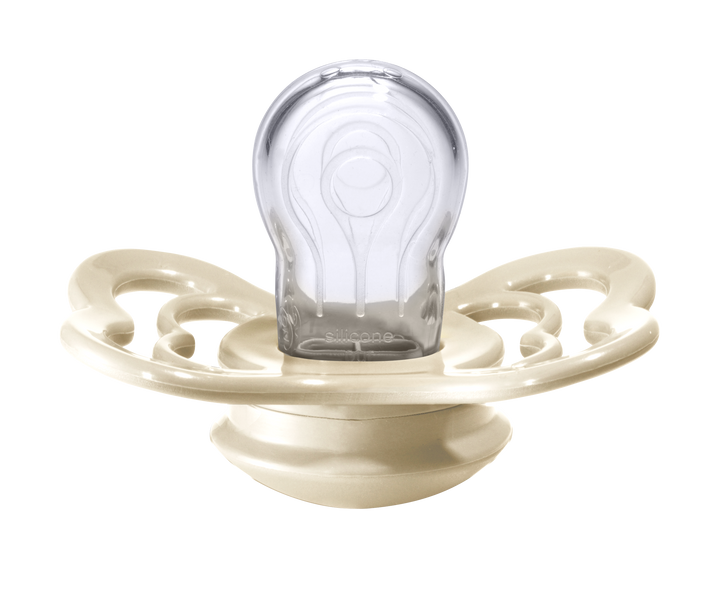 BIBS Supreme Silicone Pacifier 2 Pack - Ivory/Sage