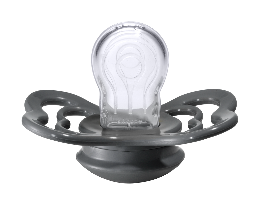 Supreme Silicone Pacifier 2 Pack - Iron/Baby Blue