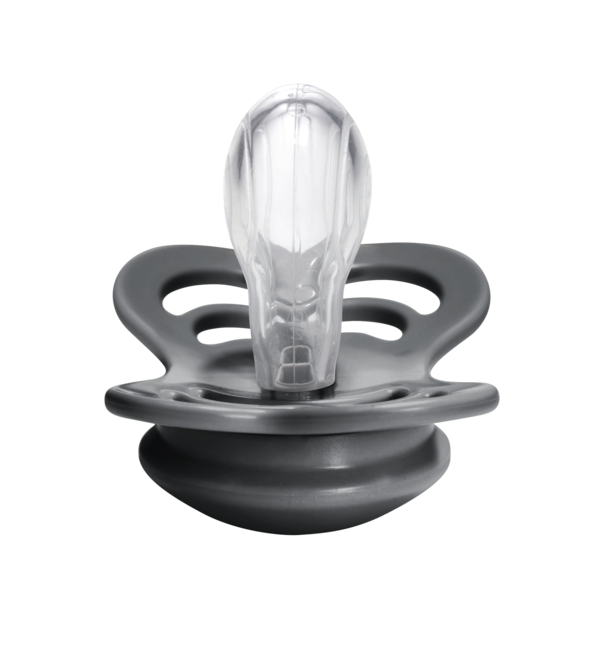 Supreme Silicone Pacifier 2 Pack - Iron/Baby Blue