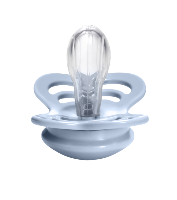 Supreme Silicone Pacifier 2 Pack - Iron/Baby Blue