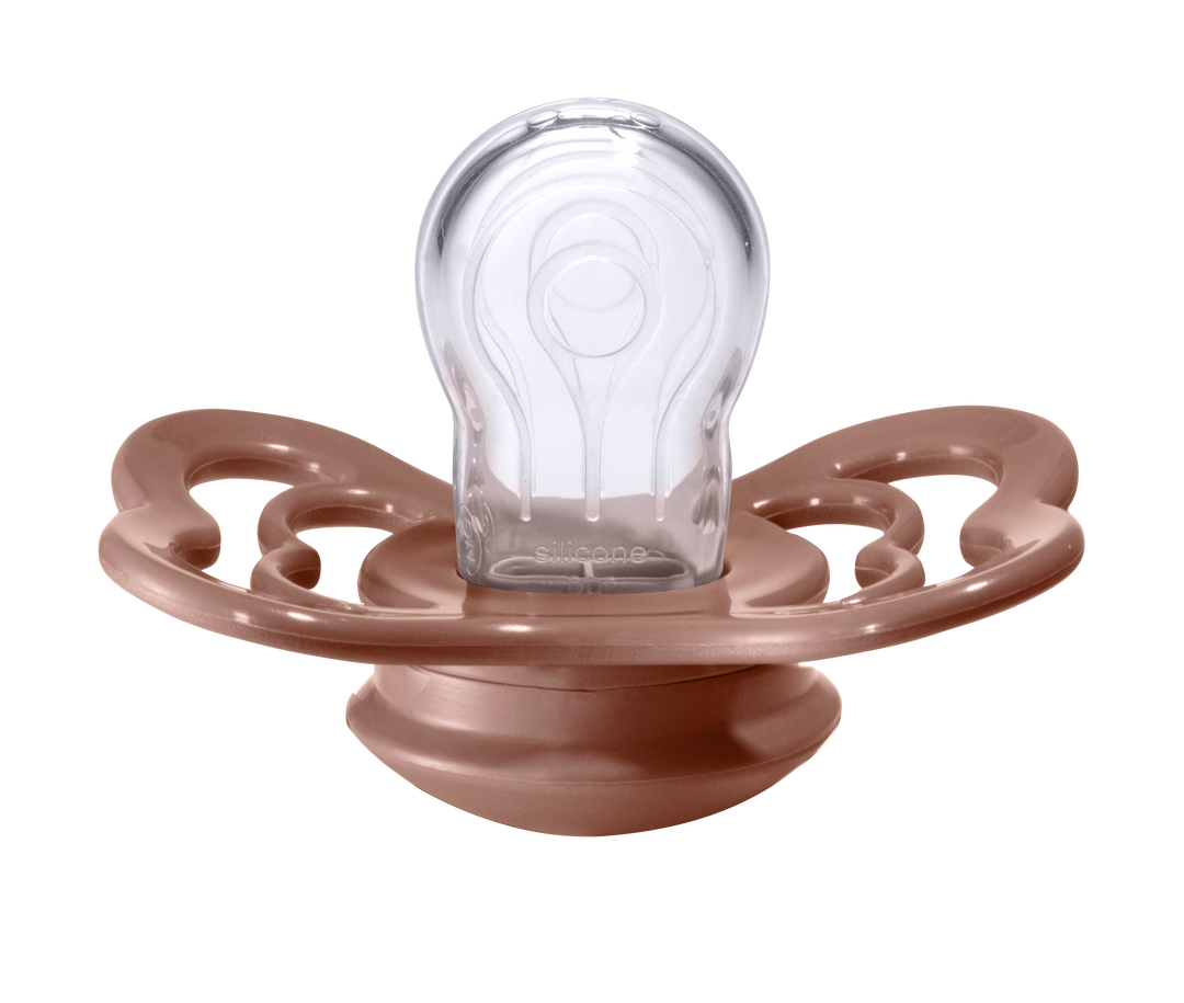 BIBS Supreme Silicone Pacifier 2 Pack - Woodchuck/Blush