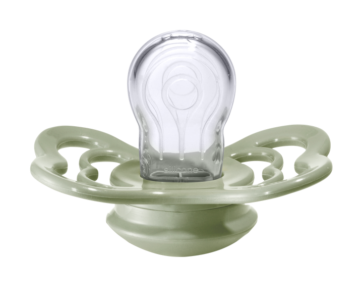 BIBS Supreme Silicone Pacifier 2 Pack - Ivory/Sage
