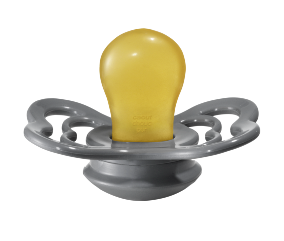 Supreme Latex Pacifier 2 Pack - Iron/Baby Blue