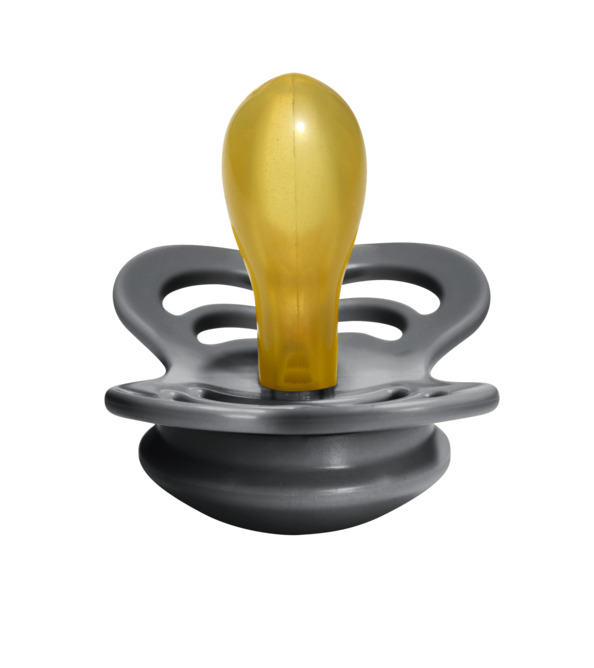 Supreme Latex Pacifier 2 Pack - Iron/Baby Blue