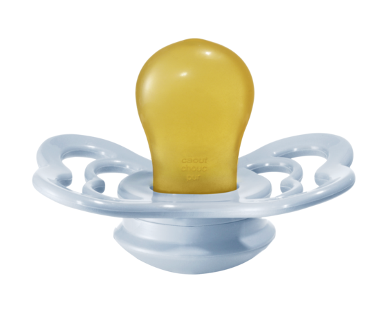 Supreme Latex Pacifier 2 Pack - Iron/Baby Blue