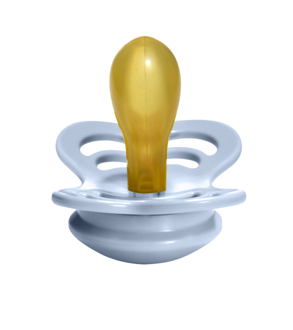 Supreme Latex Pacifier 2 Pack - Iron/Baby Blue