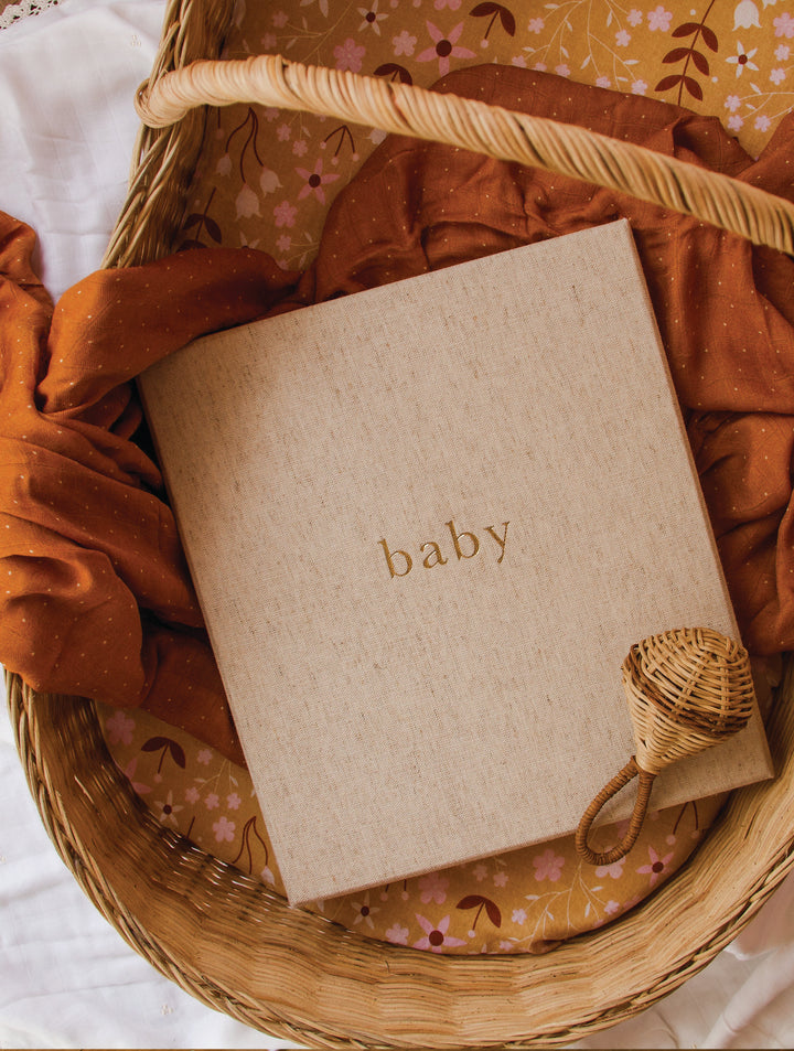 Write To Me - Baby Journal First Five Years - Oatmeal (Boxed)