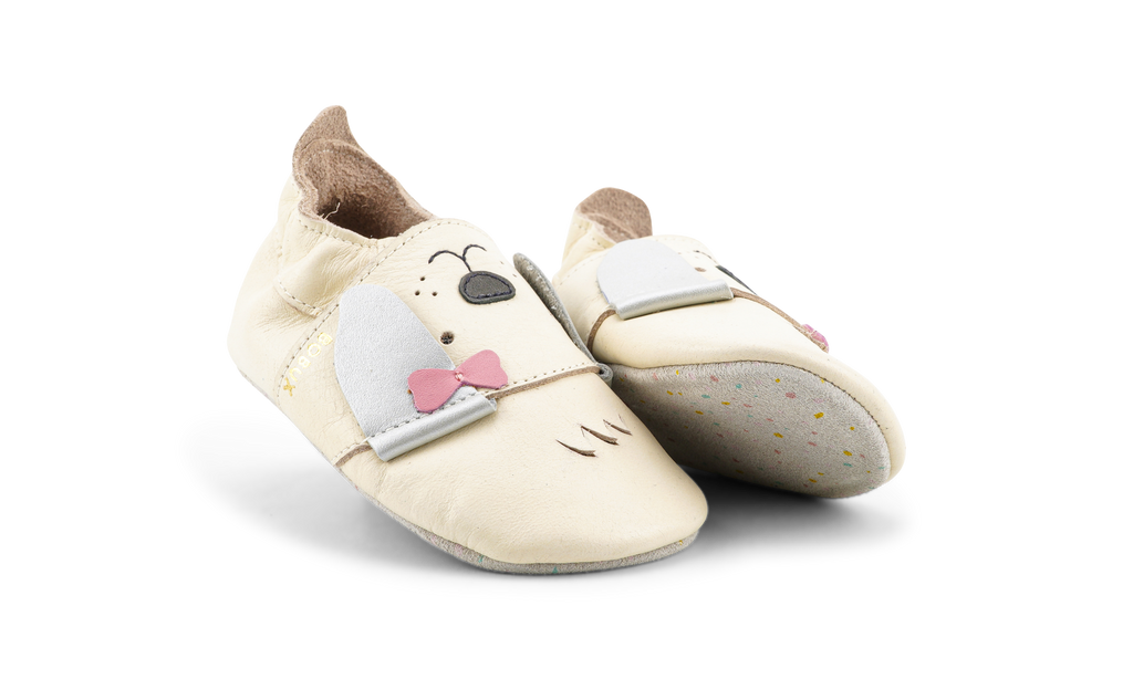 Bobux Soft Sole Little Bow Pup - Vanilla
