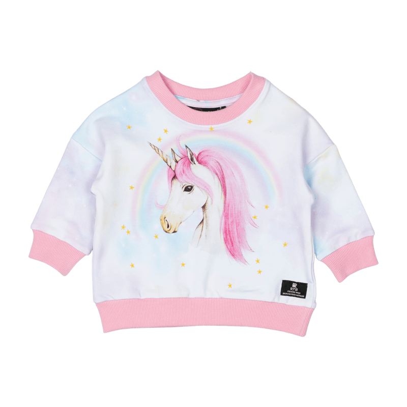 Rock Your Baby Pink Unicorn Baby Sweatshirt