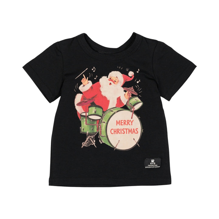 Rock Your Baby Santa Drummer Baby T-Shirt