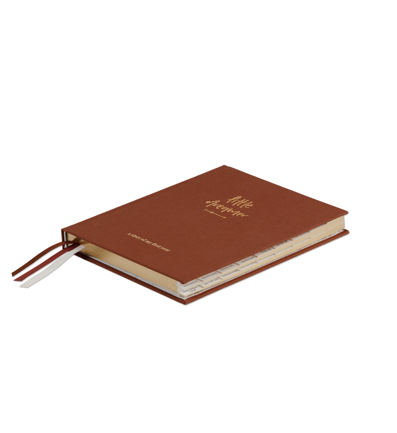 Boxed Linen Cover Luxe Baby Journal - Pecan