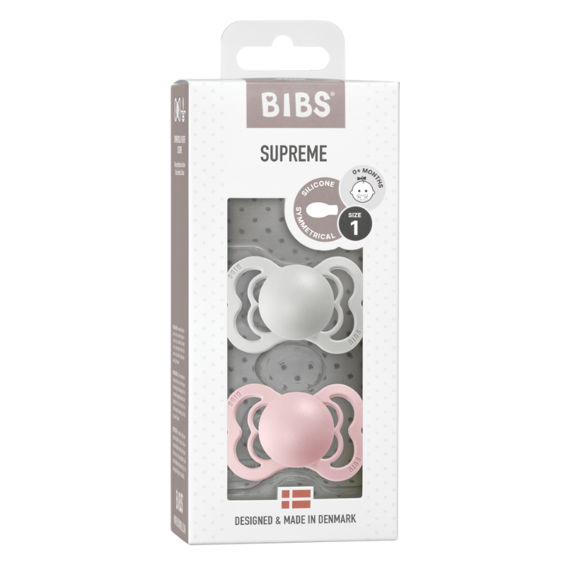 BIBS Supreme Silicone Pacifier 2 Pack - Blossom/Haze