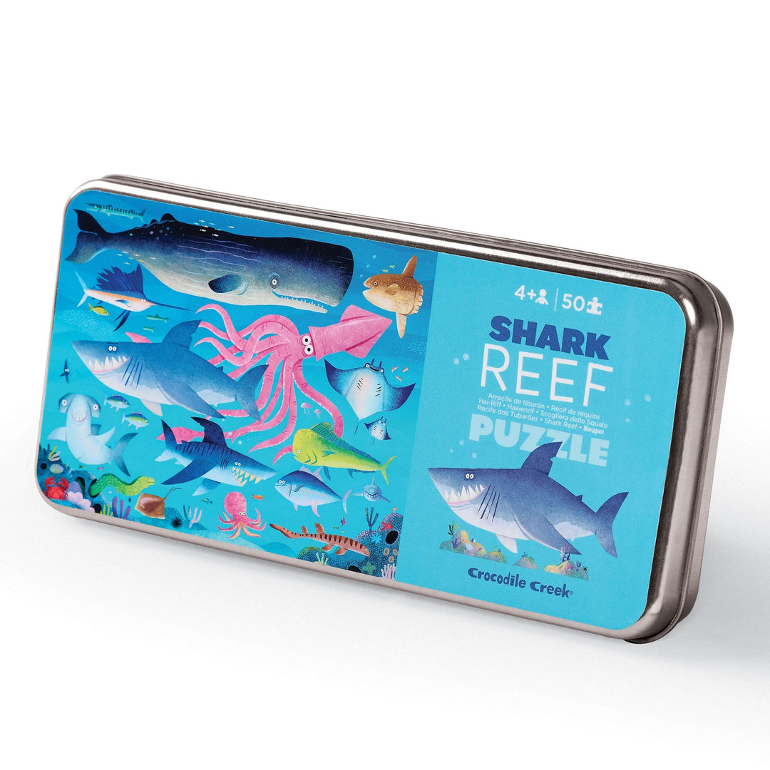 Mini Tin Puzzle 50 Piece - Shark Reef