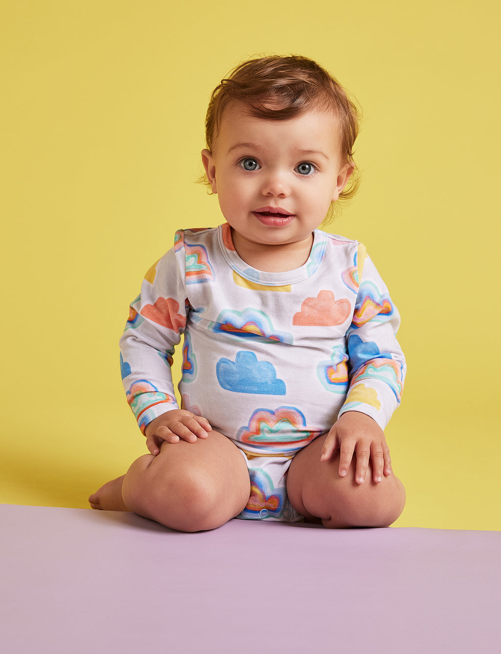 Halcyon Nights Long Sleeve Bodysuit - Cloudy Day