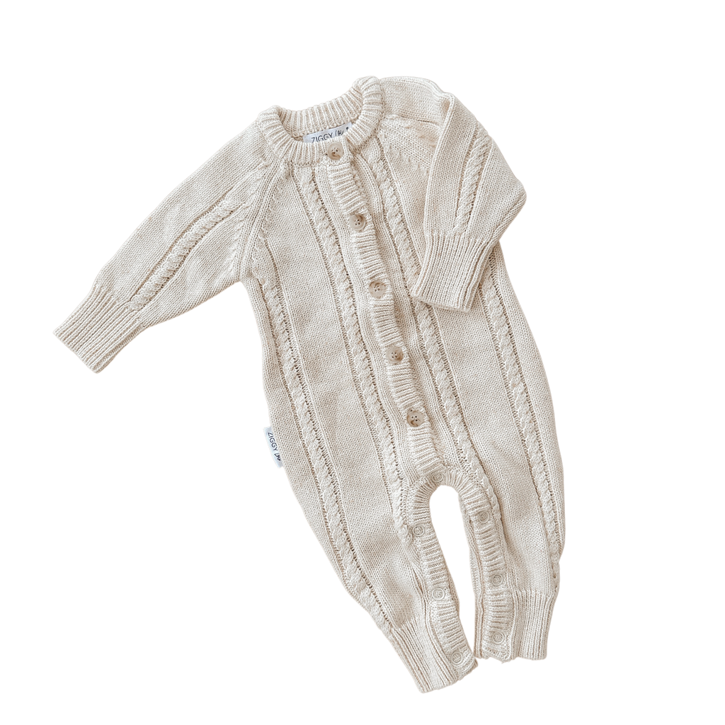 Ziggy Lou - Classic Knit Romper | Biscotti Fleck