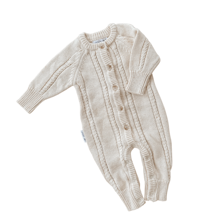 Ziggy Lou - Classic Knit Romper | Biscotti Fleck