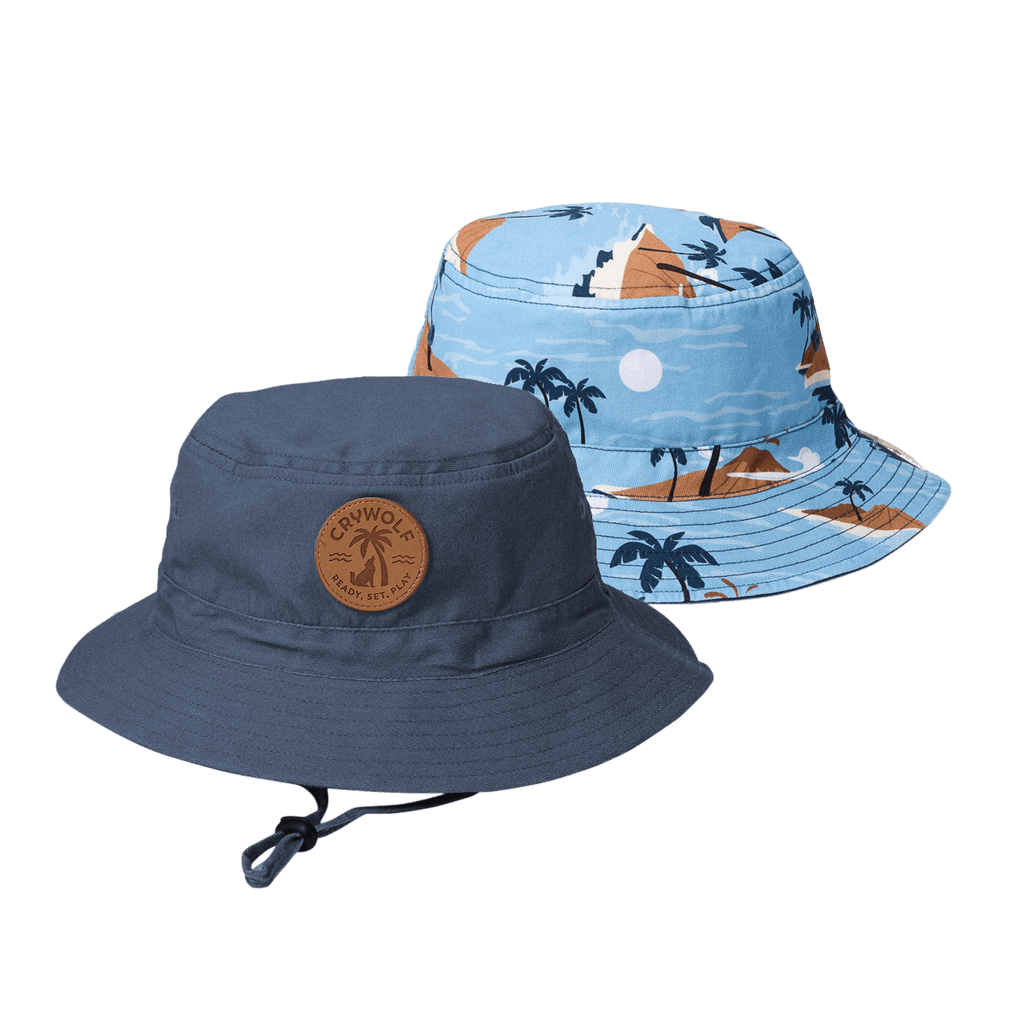 Crywolf Reversible Bucket Hat - Blue Lost Island