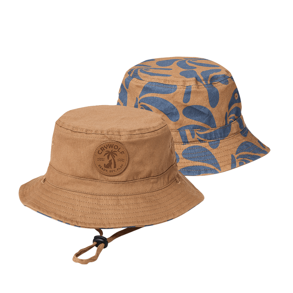 Crywolf Reversible Bucket Hat - Indigo Palms