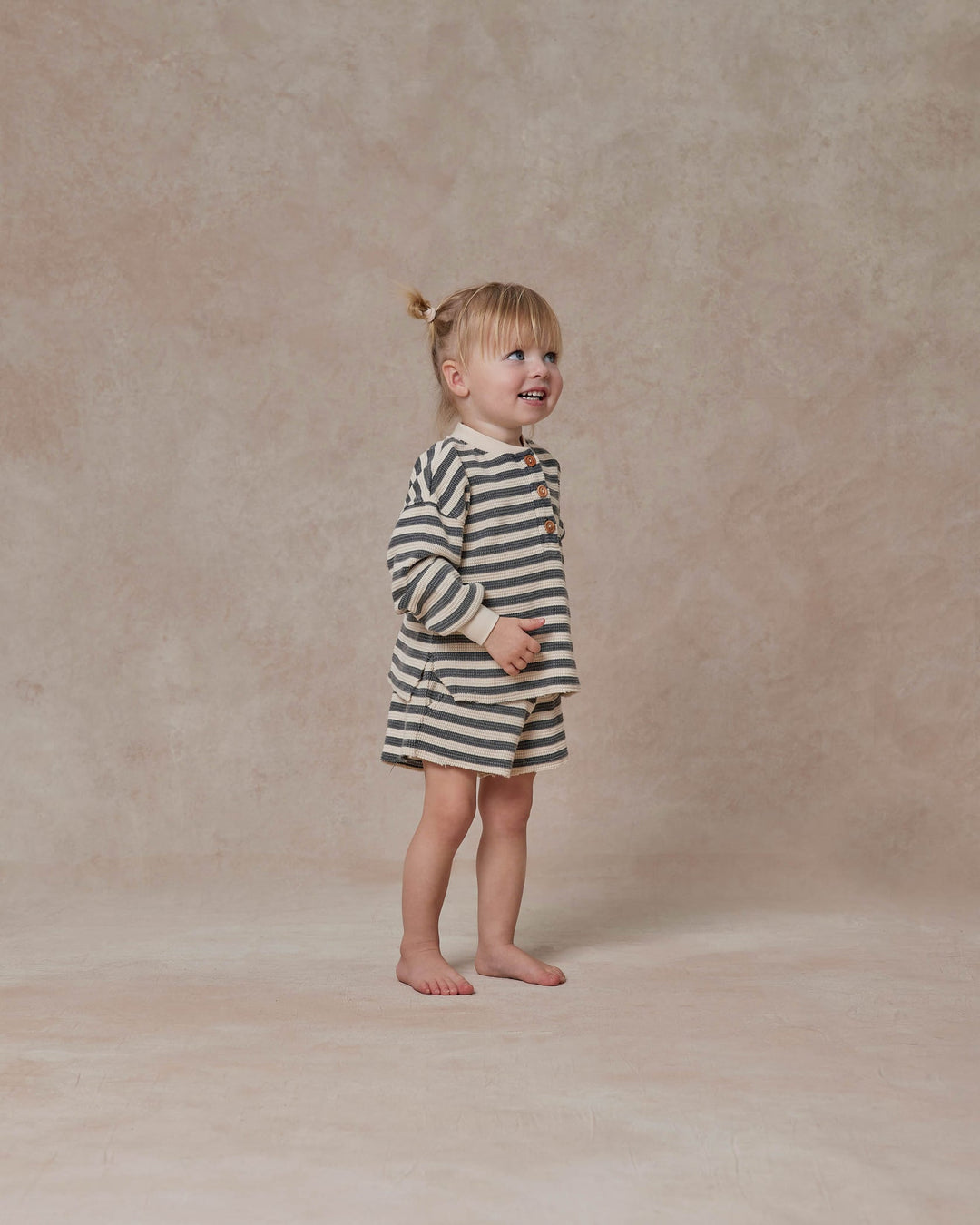 Rylee + Cru Waffle Knit Set - Navy Stripe