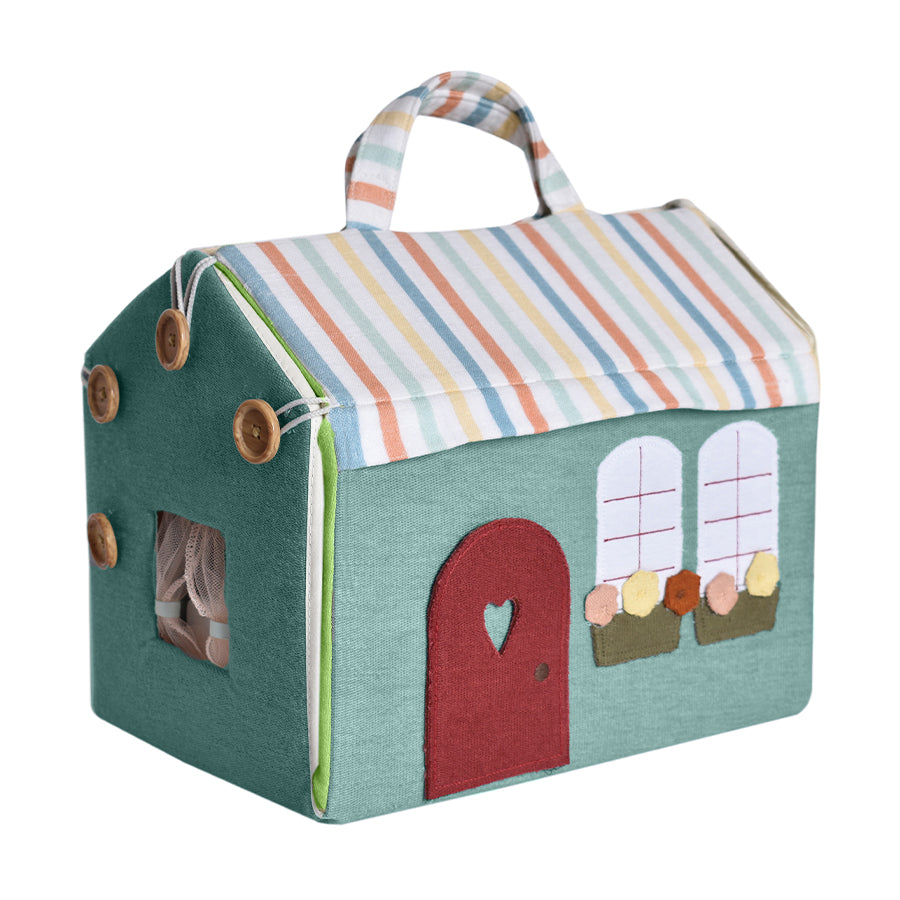 Doll House with Wooden Furniture and Doll