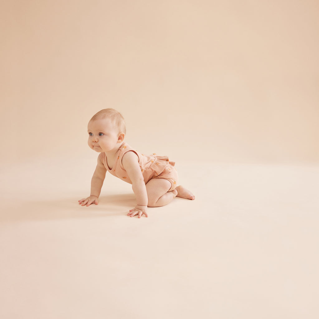 Organic Terry Ruffle Bodysuit - Pineapple