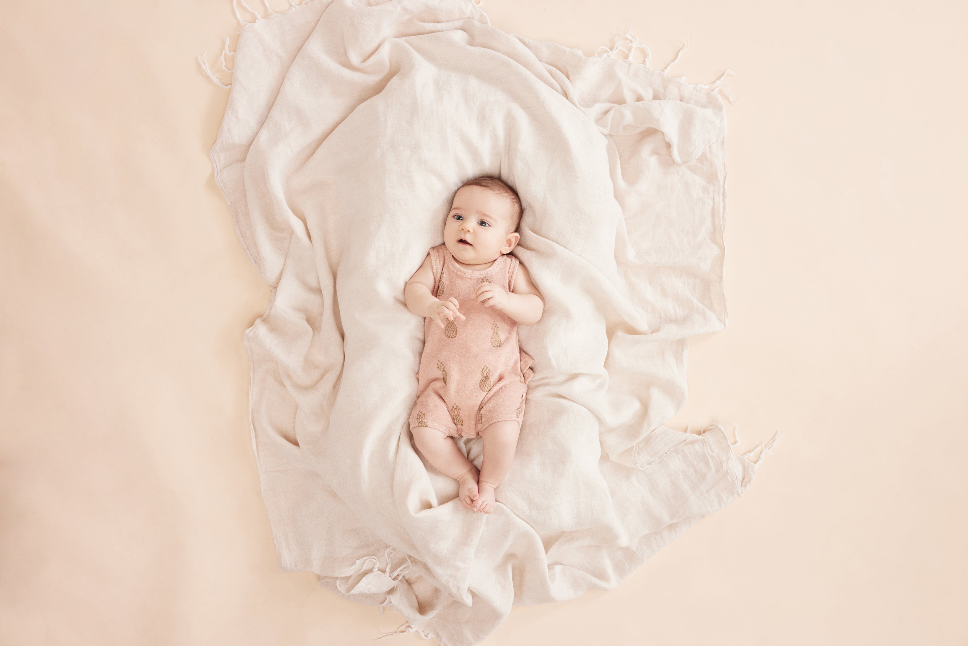 Organic Terry Ruffle Bodysuit - Pineapple