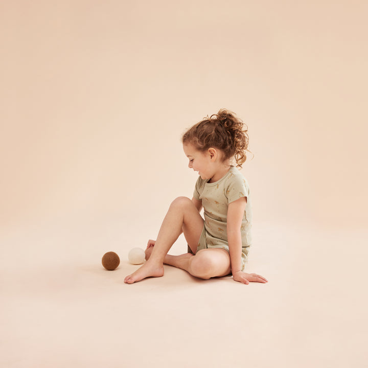 Wilson & Frenchy Organic Rib Short Sleeve Pyjamas - Perfect Pears