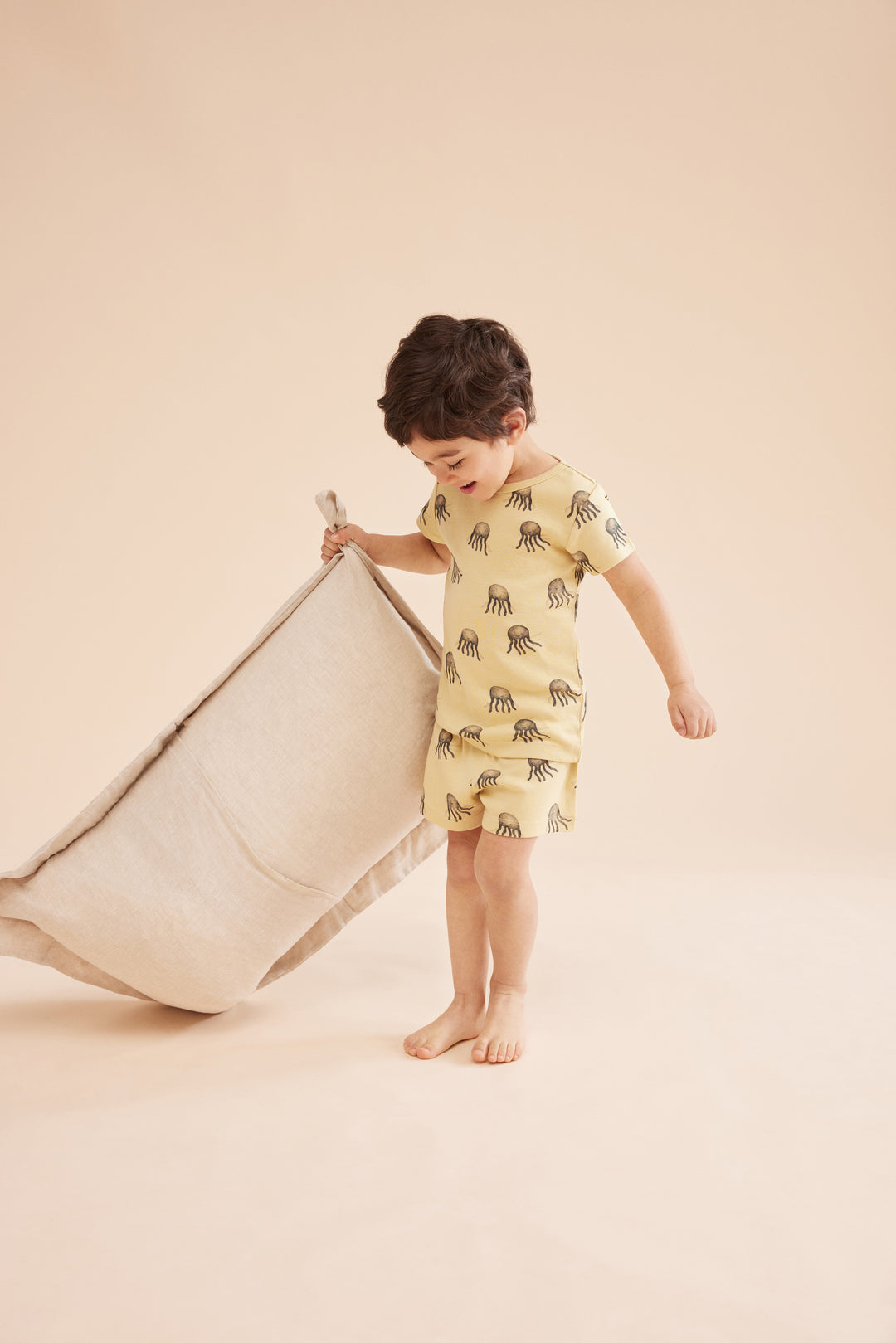 Wilson & Frenchy Organic Rib Short Sleeve Pyjamas - Ollie Octopus