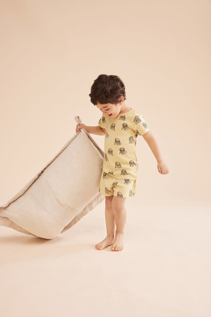 Wilson & Frenchy Organic Rib Short Sleeve Pyjamas - Ollie Octopus