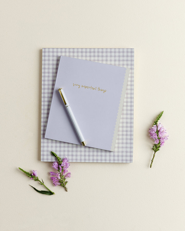 Emma Kate Co. Notebook | Grande | Lilac Gingham