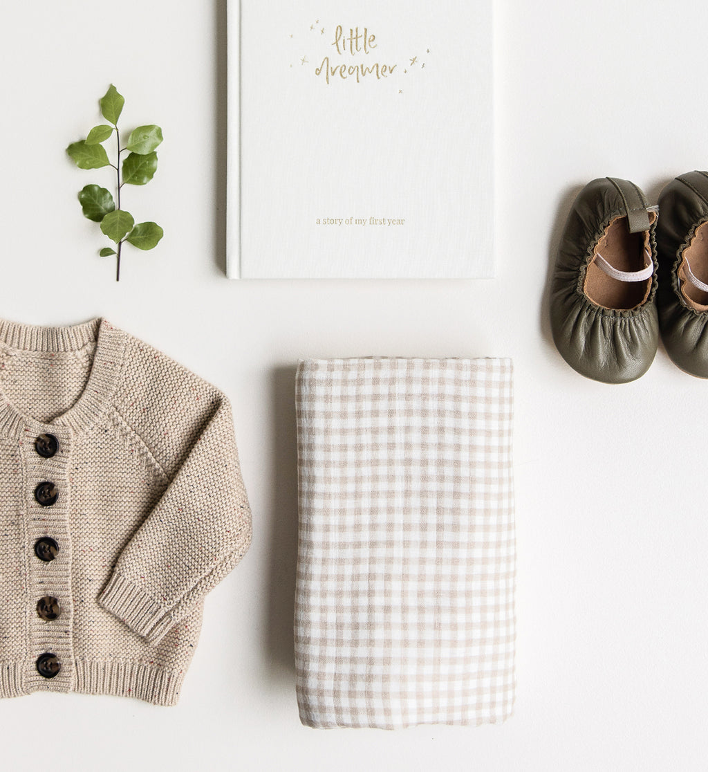 Baby Swaddle - Cocoa Gingham