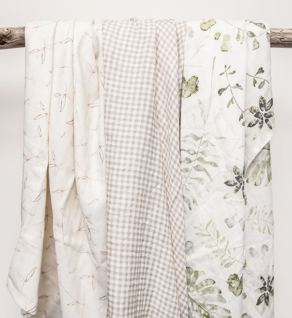 Baby Swaddle - Cocoa Gingham