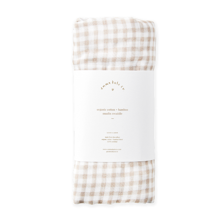 Emma Kate Co. Baby Swaddle - Cocoa Gingham