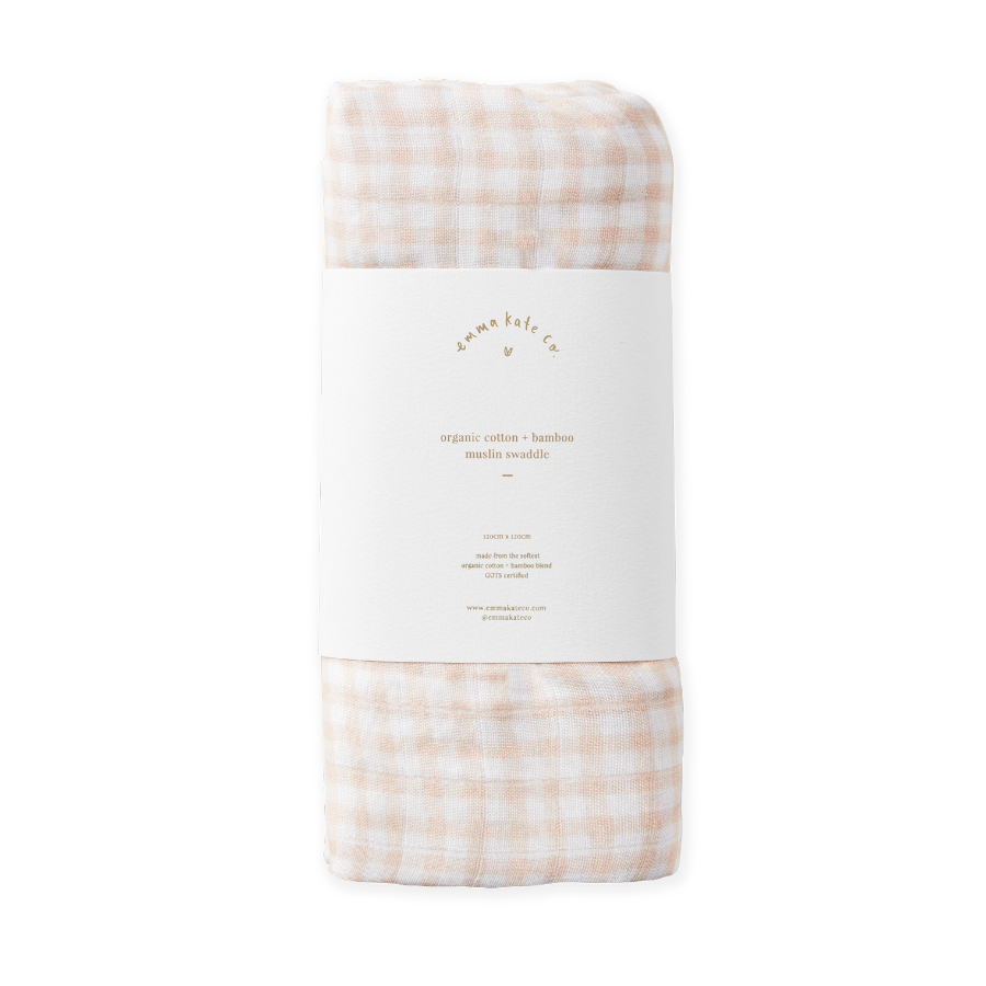 Baby Swaddle - Peony Gingham