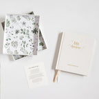 Boxed Linen Cover Luxe Baby Journal - Cloud