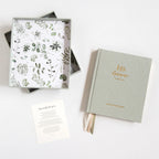 Boxed Linen Cover Luxe Baby Journal - Sage Green