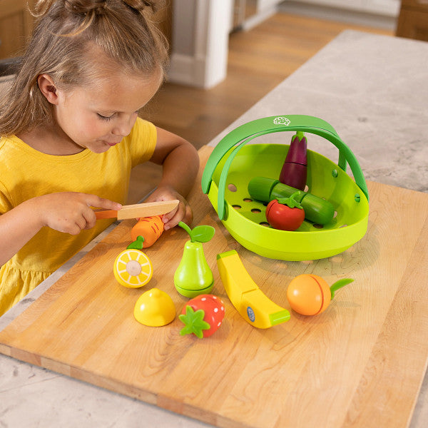 Fat Brain - Pretendables Fruit & Veggie Basket Set