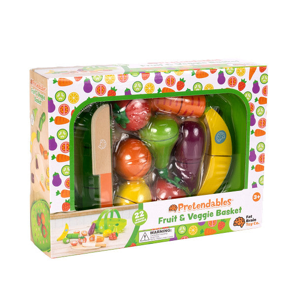 Fat Brain - Pretendables Fruit & Veggie Basket Set