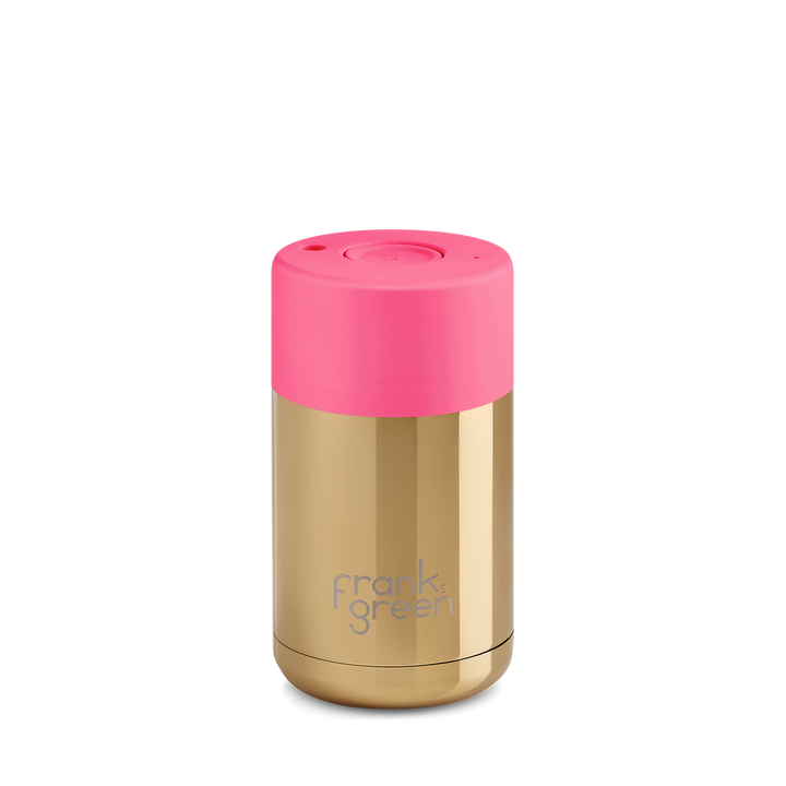 Frank Green Reusable Cup 295ml - Gold/Neon Pink