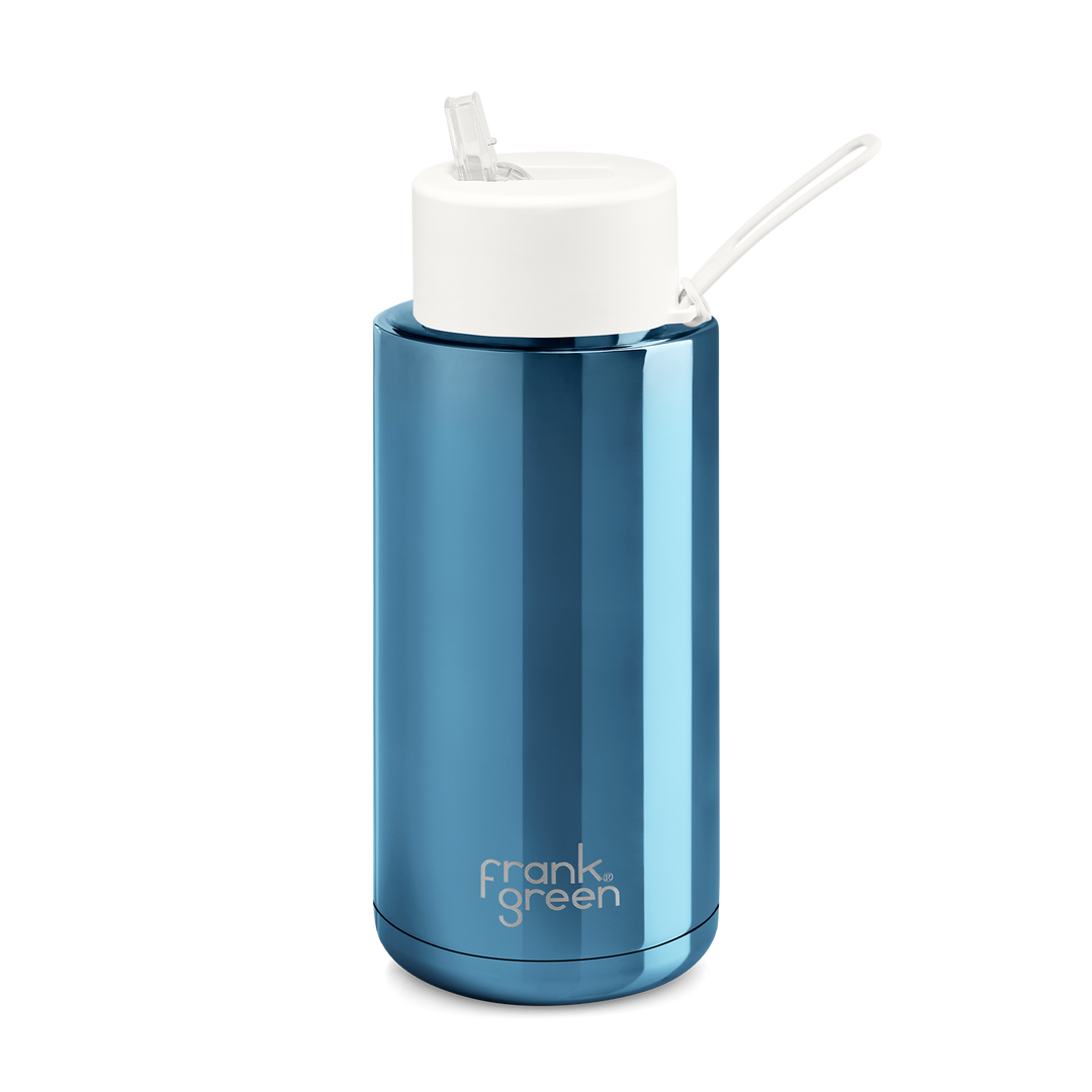 Frank Green Drink Bottle 1L - Blue/Cloud