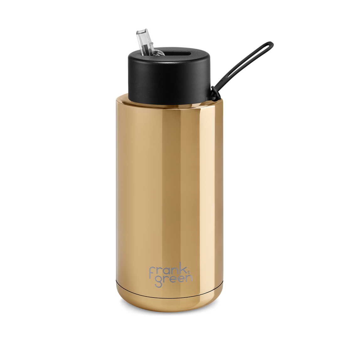 Frank Green Drink Bottle 1L - Gold/Midnight