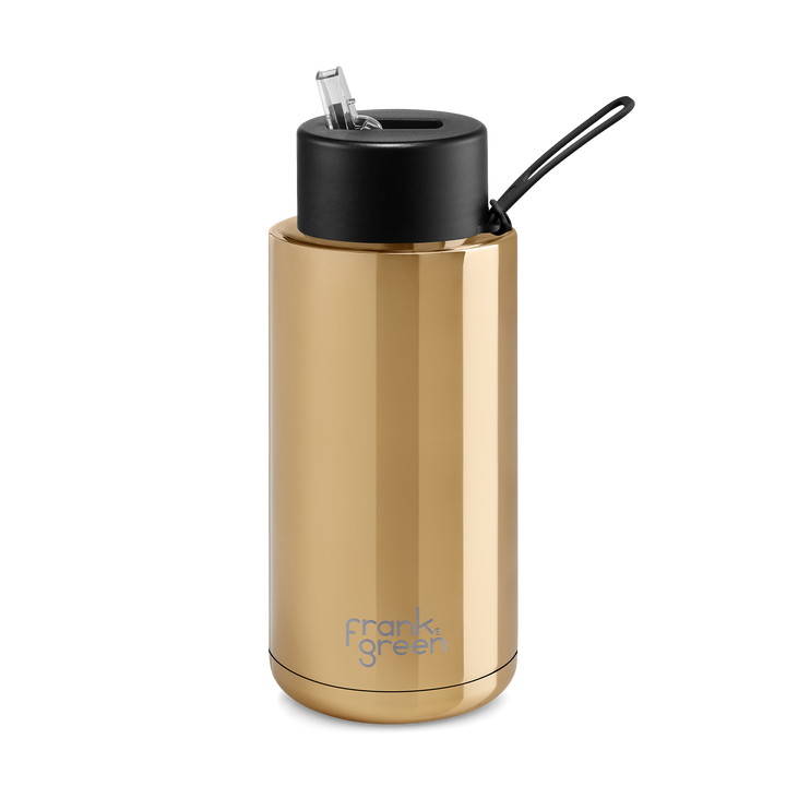 Frank Green Drink Bottle 1L - Gold/Midnight