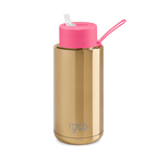Drink Bottle 1L - Gold/Neon Pink