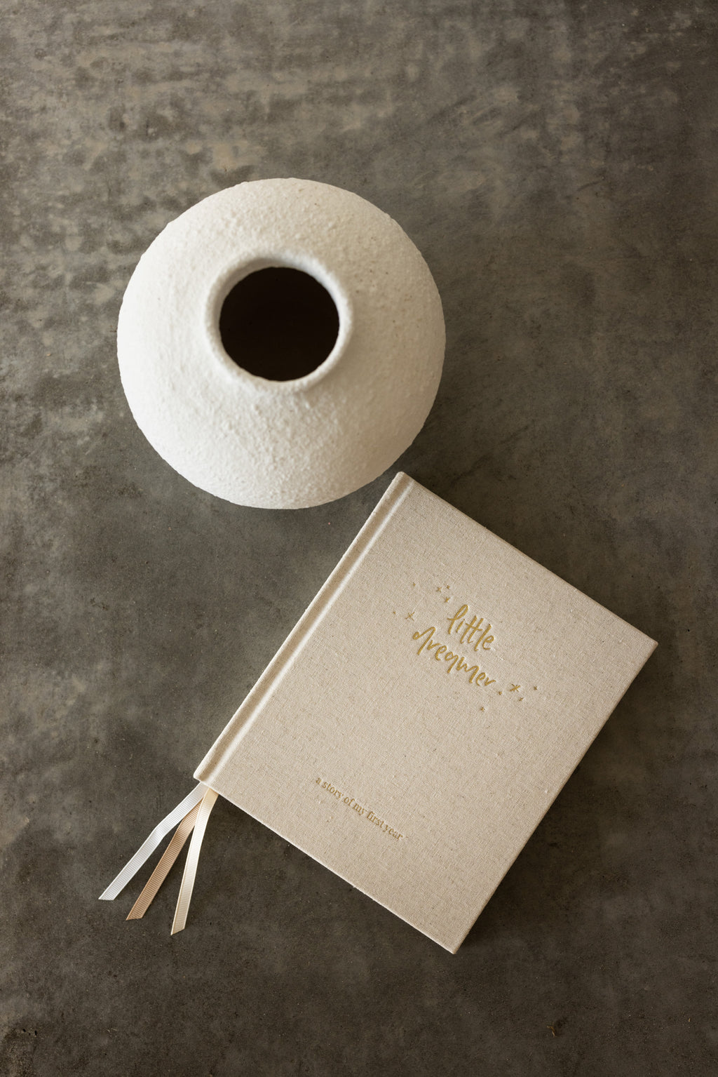 Boxed Linen Cover Luxe Baby Journal - Stardust