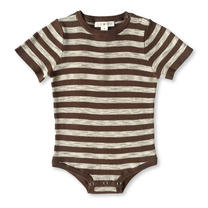 Grown Knitted Tee Bodysuit - Latte & Chocolate