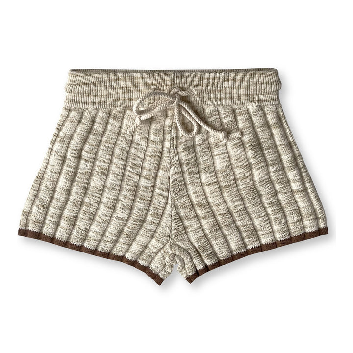Grown Knitted Rib Shorts - Latte