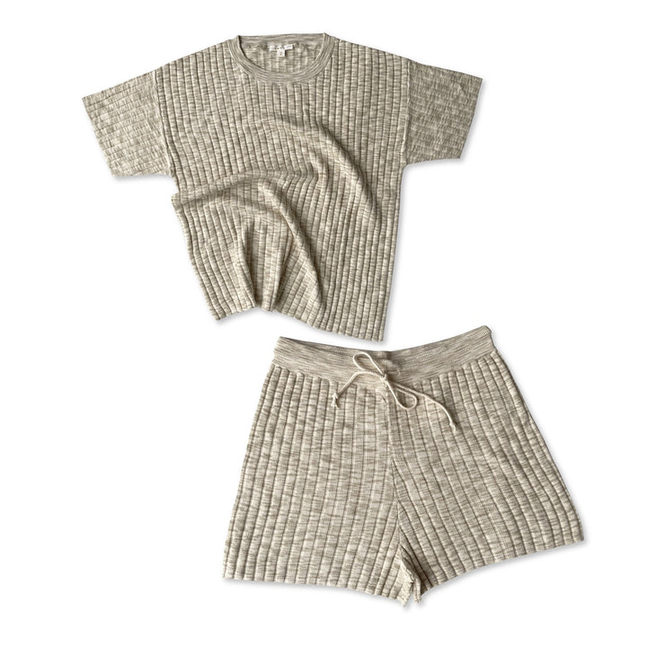 Grown Ladies Knitted Lounge Set - Latte